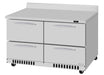 Turbo Air PWR-48-D4-FB-N 48 1/4" Worktop Refrigerator w/ (2) Sections, 4 Drawers, Front Breathing - Donut-Equipment.com
