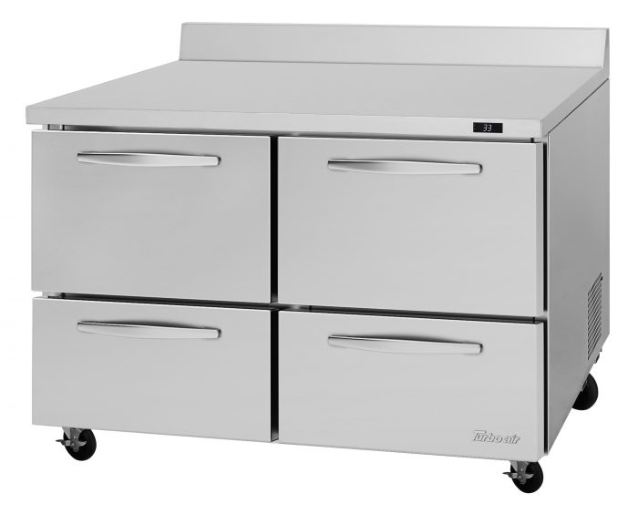 Turbo Air PWR-48-D4-N 48 1/4" Worktop Refrigerator w/ 2 Sections, 4 Drawers - Donut-Equipment.com