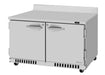 Turbo Air PWR-48-FB-N 48 1/4" Worktop Refrigerator w/ (2) Sections, 2 Solid Doors, Front Breathing - Donut-Equipment.com