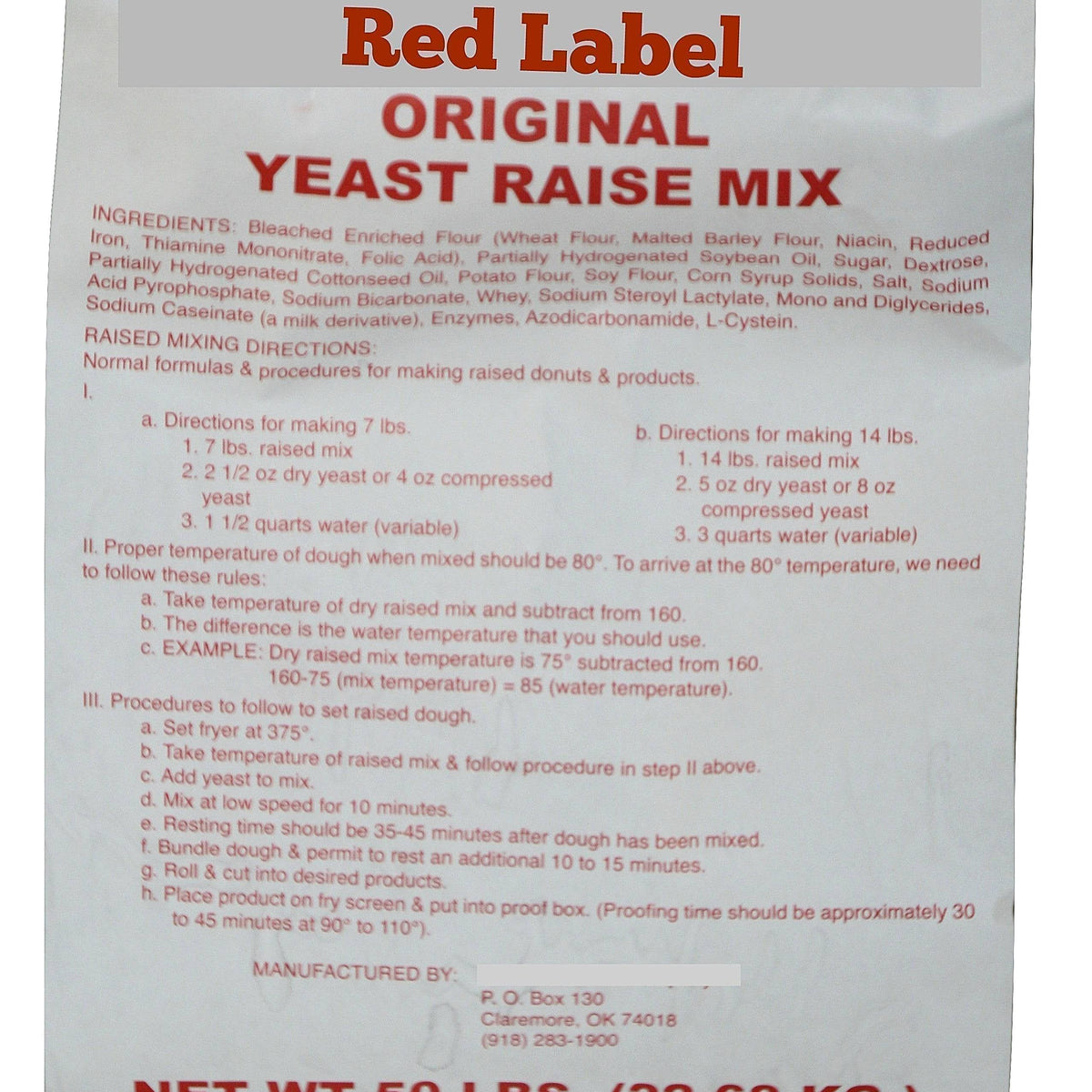 Rapid Rise Raised Donut Mix 50 Pound Bag - For orders over 200 pounds ...
