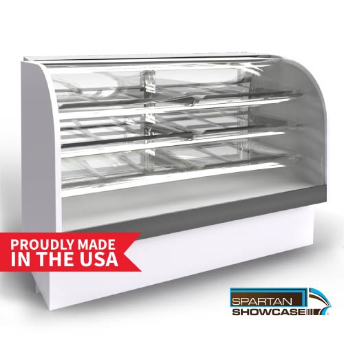 93040-36 Mini Tilt Out Curved Front Non-Refrigerated Case. 36" X 40"