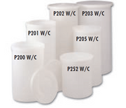 Faribo P259 W/C Straight-Sided Drum with Cover, 29" Top Diameter x 27"W x 44"H, 107 Gallon - Donut-Equipment.com