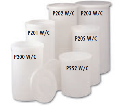 Faribo P259 W/C Straight-Sided Drum with Cover, 29" Top Diameter x 27"W x 44"H, 107 Gallon - Donut-Equipment.com