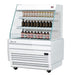 Turbo Air TBA37-50N-W 37" White Horizontal Refrigerated Open Display Merchandiser w/ (2) Shelves, 115v - Donut-Equipment.com