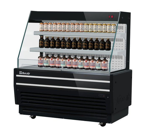 Turbo Air TBA49-50N-B 49" Black Horizontal Refrigerated Open Display Merchandiser w/ (2) Shelves, 115v - Donut-Equipment.com