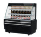Turbo Air TBA49-50N-B 49" Black Horizontal Refrigerated Open Display Merchandiser w/ (2) Shelves, 115v - Donut-Equipment.com