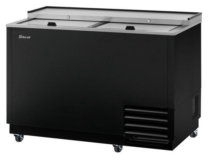 Turbo Air TBC-50SB-GF-N 50" 2-Section Glass Chiller – 140 Mug Capacity, Black, 115v - Donut-Equipment.com