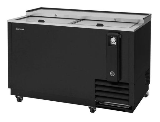 Turbo Air TBC-50SB-N6 50" Super Deluxe Black Exterior Bottle Cooler 2 Lids - Donut-Equipment.com
