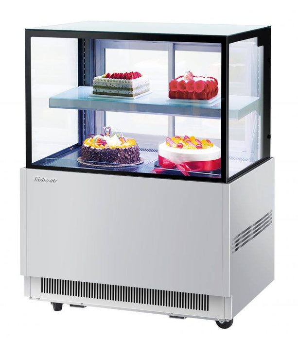 Turbo Air TBP36-46NN-S 35-3/8" Straight Glass Full-Service Bakery Display Case, 2 Levels, Stainless Steel Exterior, 115v - Donut-Equipment.com