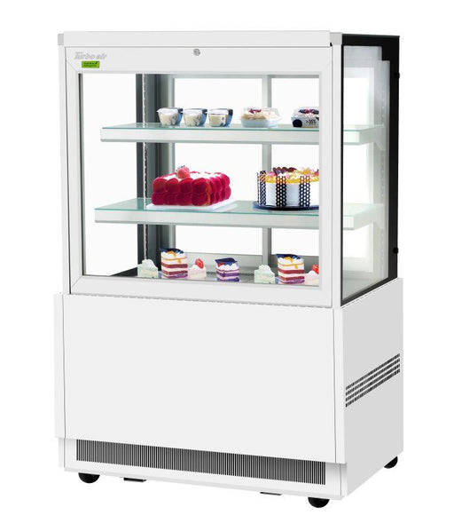 Turbo Air TBP36-54FN-W 35-3/8" Straight Glass Refrigerated Bakery Display Case, 3 Levels, White Exterior, 115v - Donut-Equipment.com