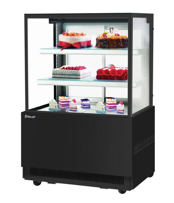 Turbo Air TBP36-54NN-B 35-3/8" Straight Glass Full-Service Bakery Display Case, 3 Levels, Black Exterior, 115v - Donut-Equipment.com
