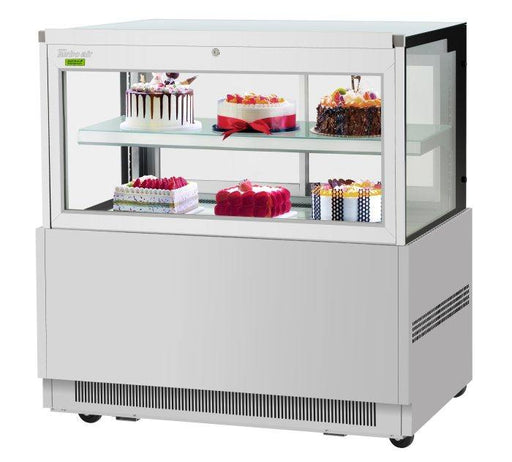 Turbo Air TBP48-46FN-S 47 1/4" Straight Glass Refrigerated Bakery Display Case, 2 Levels, Stainless Steel, 115v - Donut-Equipment.com