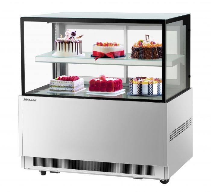 Turbo Air TBP48-46NN-S 47-1/4" Straight Glass Full-Service Bakery Display Case, 2 Levels, Stainless Steel Exterior, 115v - Donut-Equipment.com