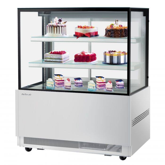 Turbo Air TBP48-54NN-S 47-1/4" Straight Glass Full-Service Bakery Display Case, 3 Levels, Stainless Steel Exterior, 115v - Donut-Equipment.com