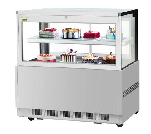 Turbo Air TBP60-54FN-S 59" Refrigerated Bakery Display Case w/ Straight Glass - (3) Levels, 115v, Stainless Steel - Donut-Equipment.com