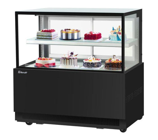Turbo Air TBP60-46NN-B 59" Straight Glass Full-Service Bakery Display Case, 2 Levels, Black Exterior, 115v - Donut-Equipment.com