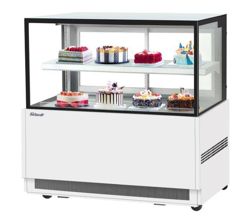Turbo Air TBP60-46NN-W 59" Refrigerated Straight Glass Full-Service Bakery Display Case, 2 Levels, White Exterior, 115v - Donut-Equipment.com