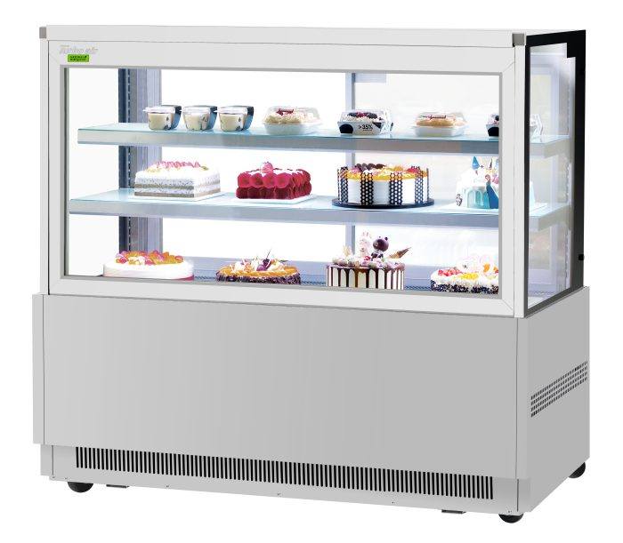 Turbo Air TBP48-54FN-S 47-1/2" Refrigerated Bakery Display Case w/ Straight Glass - (3) Levels, 115v, Stainless Steel - Donut-Equipment.com
