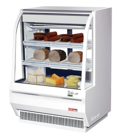 Turbo Air TCDD-36H-W-N 36" Curved Glass Full-Service Deli Display Case, 3 Levels, White Exterior, 115v - Donut-Equipment.com