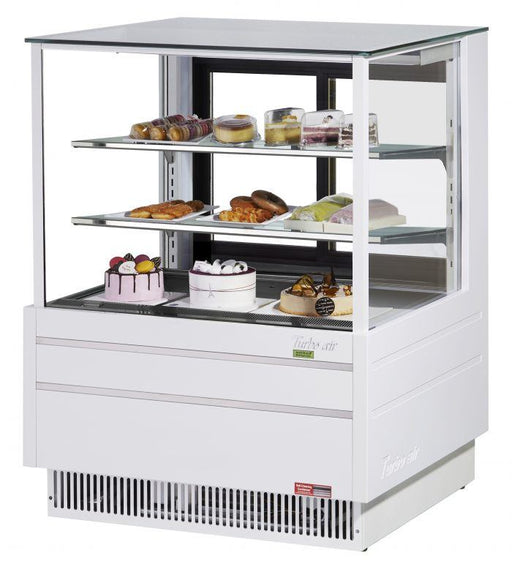 Turbo Air TCGB-36UF-W-N 36-1/2" Straight Glass Full-Service Bakery Display Case, 3 Levels, White Exterior, 115v - Donut-Equipment.com