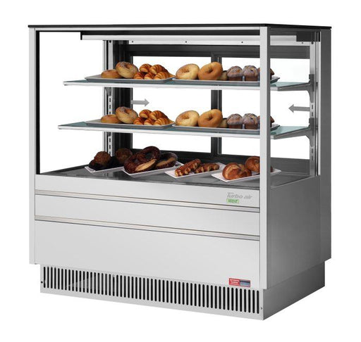 Turbo Air TCGB-48UF-DR-S 48" Straight Glass Full-Service Dry Bakery Display Case, 3 Levels, Stainless Steel Exterior, 115v - Donut-Equipment.com