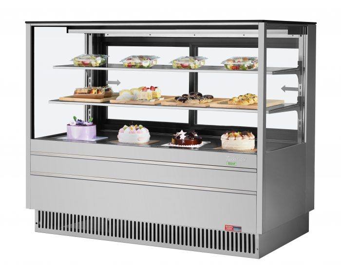 Turbo Air TCGB-60UF-S-N 60-1/2" Refrigerated Straight Glass Full-Service Bakery Display Case, 3 Levels, Stainless Steel Exterior, 115v - Donut-Equipment.com