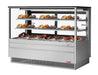 Turbo Air TCGB-72UF-DR-S 72" Straight Glass Full-Service Dry Bakery Display Case, 3 Levels, Stainless Steel Exterior, 115v - Donut-Equipment.com