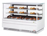 Turbo Air TCGB-72UF-DR-W 72" Straight Glass Full-Service Dry Bakery Display Case, 3 Levels, White Exterior, 115v - Donut-Equipment.com