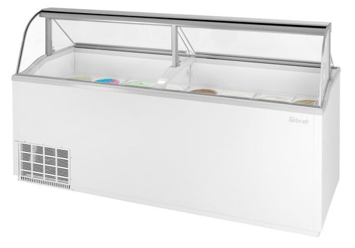 Turbo Air TIDC-91W-N 89" Stand-Alone Ice Cream Freezer w/ (16) 3 gal Tub Capacity - White, 115v - Donut-Equipment.com