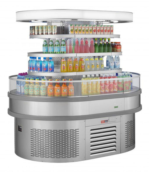 Turbo Air TIOM-20RSRS-N 48" Stainless Steel Vertical Island Open Air Cooler with (4) Levels, 220v/1ph - Donut-Equipment.com
