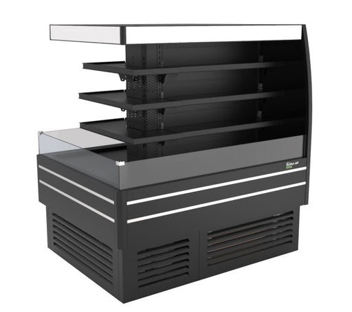 Turbo Air TIOM-36CSB-N 36" Square Island Open Air Cooler w/ (4) Display Shelves, Black Exterior, 220v - Donut-Equipment.com
