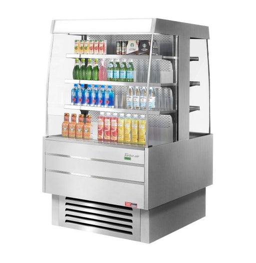 Turbo Air TIOM-36SS-N 39 3/8" Stainless Steel Vertical Island Open Air Cooler with (4) Levels, 220v/1ph - Donut-Equipment.com