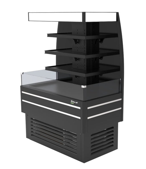 Turbo Air TIOM-48CB-N 48" Black Square Glass Island Display Case – Open Air Merchandiser, 220v - Donut-Equipment.com