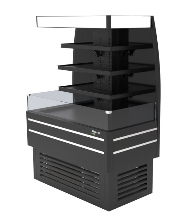 Turbo Air TIOM-48CB-N 48" Black Square Glass Island Display Case – Open Air Merchandiser, 220v - Donut-Equipment.com