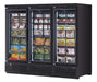 Turbo Air TJMF-85SDB-N 97 1/2" Black Super Deluxe Three Section Glass Door Display Freezer – (3) Swing Doors, 115v - Donut-Equipment.com