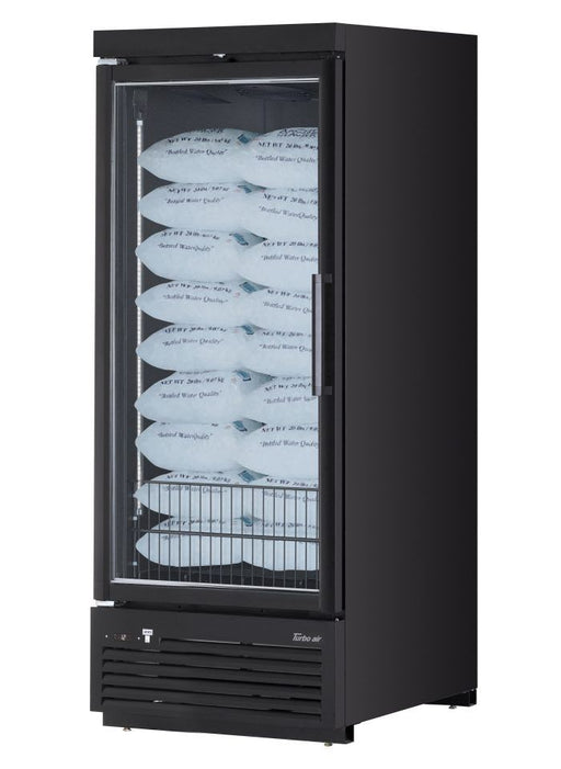 Turbo Air TJMI-30SDB-N 36 5/8" Black Indoor Ice Merchandiser w/ Glass Door – Bottom Mount Compressor, 115v - Donut-Equipment.com