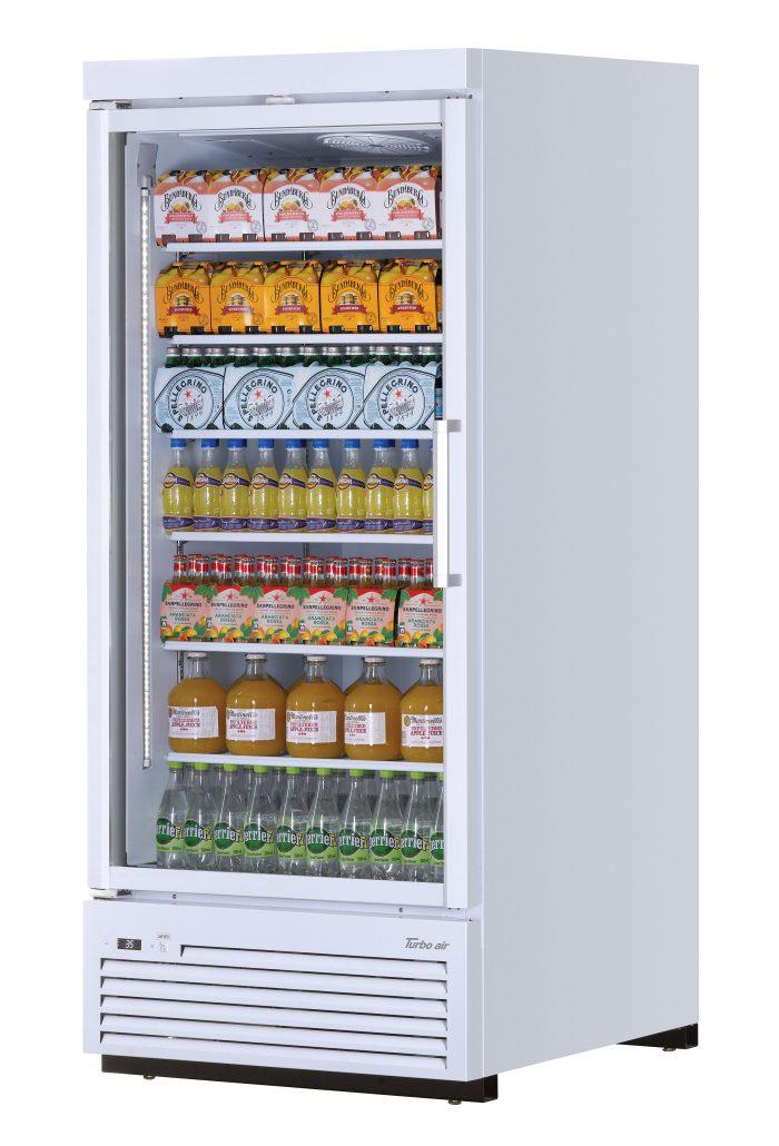 Turbo Air TJMR-30SDW-N 36 5/8" White Super Deluxe One Section Glass Door Merchandiser, 115v - Donut-Equipment.com