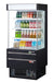 Turbo Air TOM-25MSEB-N 28" Black Narrow Depth Vertical Open Air Cooler / Air Curtain Display Case with (4) Levels, 115v - Donut-Equipment.com