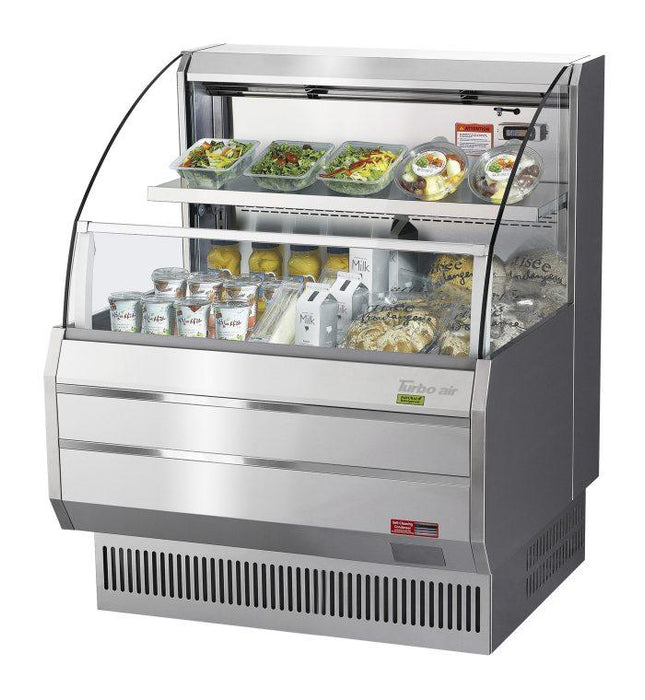 Turbo Air TOM-30LS-N 28 1/8" Horizontal Open Air Cooler w/ (2) Levels – Slim Line Display Merchandiser, 115v - Donut-Equipment.com