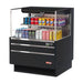 Turbo Air TOM-36L-UF-B-2S-N 34 3/4" Black Low Profile Horizontal Open Air Cooler w/ (2) Levels – Ultra Front Merchandiser, 115v - Donut-Equipment.com
