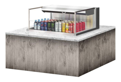 Turbo Air TOM-36L-UF-S-1SI-N 36 7/8" Stainless Steel Drop-In Refrigerated Open Display Case Merchandiser – (1) Level, 115v - Donut-Equipment.com