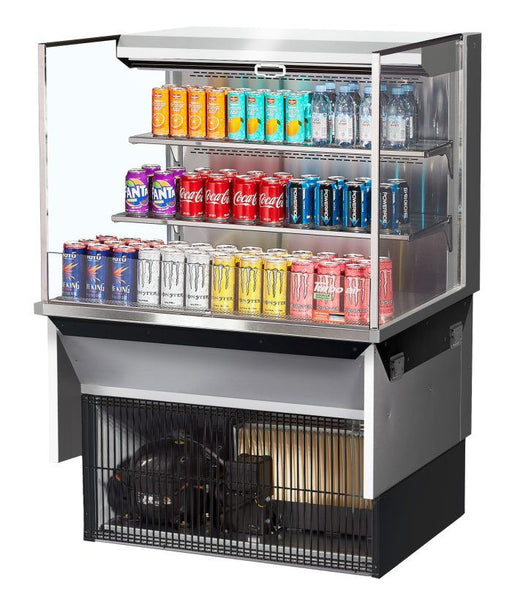 Turbo Air TOM-36L-UF-S-3SI-N 36" Stainless Steel Drop-In Refrigerated Open Display Case Merchandiser – (3) Levels, 2 Shelves, 115v - Donut-Equipment.com