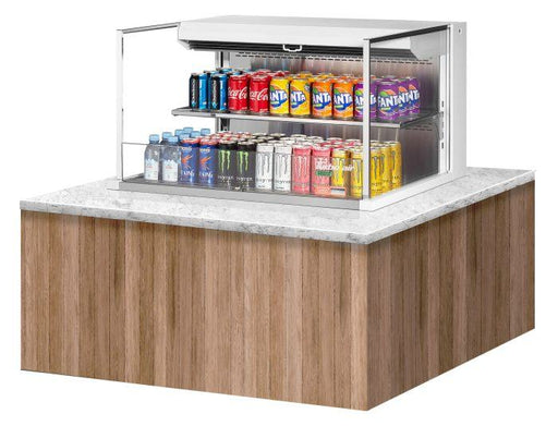 Turbo Air TOM-36L-UF-W-2SI-N 35 7/8" Drop-In Horizontal Open Air Cooler w/ (2) Levels – White Exterior, 115v - Donut-Equipment.com