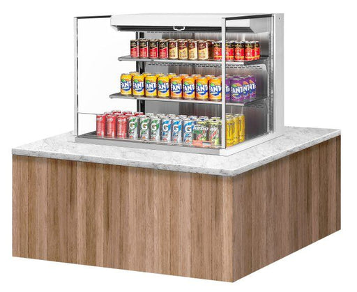 Turbo Air TOM-36L-UF-W-3SI-N 35 7/8" Drop-In Horizontal Open Air Cooler w/ (3) Levels – White Exterior, 115v - Donut-Equipment.com