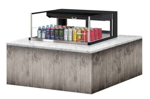 Turbo Air TOM-36L-UFD-B-1SI-N 36" Drop-In Horizontal Open Air Cooler w/ (1) Level – Black Exterior, 115v - Donut-Equipment.com