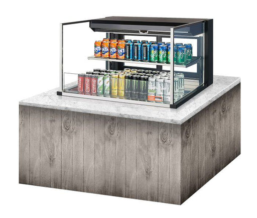 Turbo Air TOM-36L-UFD-B-2SI-N 35 7/8" Drop-In Horizontal Open Air Cooler w/ (2) Levels – Black Exterior, 115v - Donut-Equipment.com