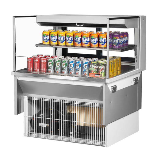 Turbo Air TOM-36L-UFD-W-2SI-N 35 7/8" Drop-In Horizontal Open Air Cooler w/ (2) Levels – White Exterior, 115v - Donut-Equipment.com