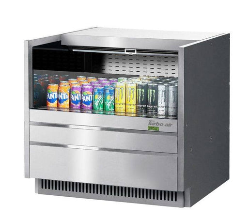 Turbo Air TOM-36UC-S-N 36 1/4" Drop-In Horizontal Open Air Cooler w/ (1) Level – Stainless Steel Exterior, 115v - Donut-Equipment.com