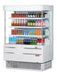 Turbo Air TOM-40MSEW-N 39 3/8" White Narrow Depth Vertical Open Air Cooler / Air Curtain Display Case with (4) Levels, 115v - Donut-Equipment.com