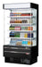 Turbo Air TOM-40SEB-N 39 7/8" Black Narrow Depth Vertical Open Air Cooler / Air Curtain Display Case with (5) Levels, 115v - Donut-Equipment.com